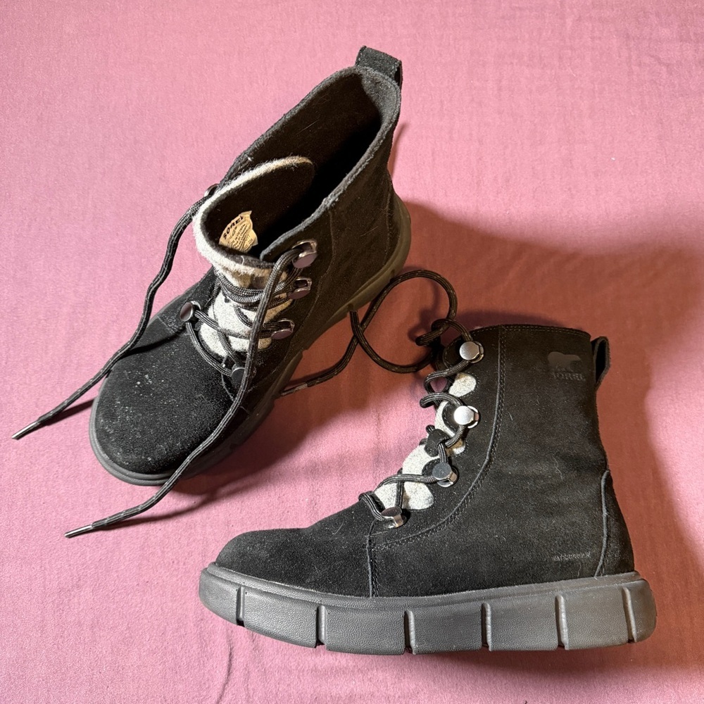 SOREL EXPLORER III Joan Women's Waterproof Boot in Black - Size 6.5